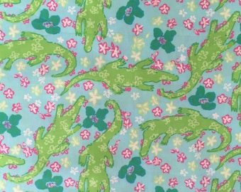 alberta gator poplin cotton fabric square 18"x18" ~lilly pulitzer