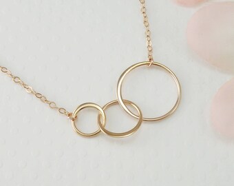 ROSE GOLD Necklace 3 Best Friends 3rd Anniversary Gifts 30th Birthday for Her Sisters Necklace for 3 Gift for Her Christmas Gifts for Women