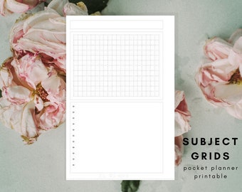 Blank Bullet Journal Grid Boxes Pocket Planner Printable