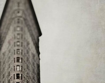 New York Print, Flatiron Building, Brown, Beige, New York Photography, Vertical Print