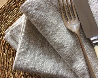 Set of 6 natural linen napkins.