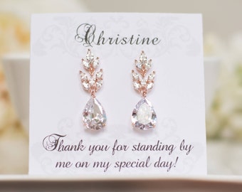 Bridesmaid Earrings | Bridesmaid Gifts | Rose Gold Earrings | Bridal Earrings | Dangle Earrings | Weddings