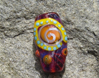 Energy Focal lampwork bead Colorful large bead- SRA- Lisa New Design