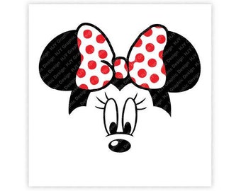 Disney, Minnie Mouse, Face, Icon Minnie Mouse Head, Mouse Ears, Digital, Download, TShirt, Cut File, SVG, Iron on, Transfer