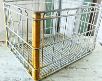 Antique Sealtest Metal Milk Crate-BoxStorage Cube Shelf, Industrial Storage, Fabulous Early Dairy Cases, Three Farmhouse Crates
