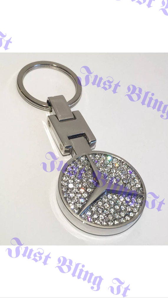 Swarovski Crystal Bling Mercedes Benz Double Sided Key Chain