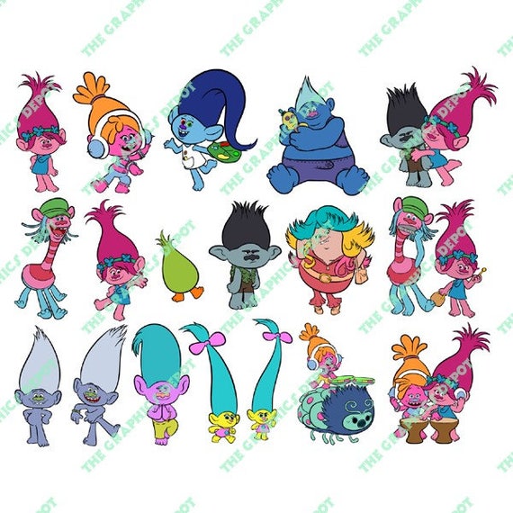 Download Trolls SVG file DXF file EPS file png file Cut Files