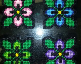 Set Of 4 Flower Coasters