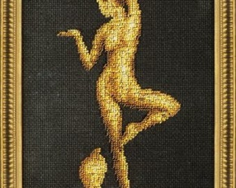 Bead embroidery kit Girl with a cobra