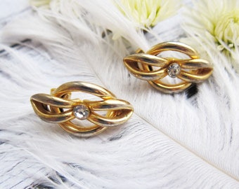 Gold earrings Gold vintage earrings Gold jewellery Gold wedding earrings Geometric earrings Gold grop earrings 1980s earrings Retro earrings