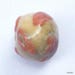 Tan-Yellow and Coral Bead, Unusual bead, ceramic bead, stoneware bead, big holes, decorated bead, artist bead, bead set, peach bead