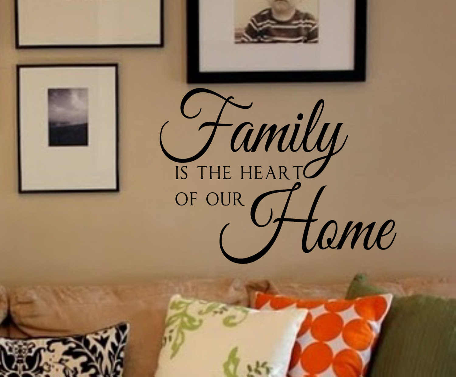 Family is the heart of our home Vinyl Wall Decal Wall