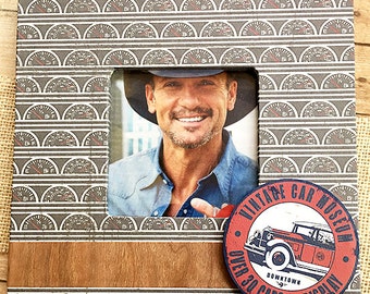 Vintage Car Decoupaged Wooden Frame for 3.5"x3.5" Photo, Dashboard, Museum, Car Enthusiast, Collector, Memory, Father's Day, Birthday, Auto