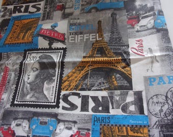 Fabric upholstery 50 x 65 cm vintage Paris style