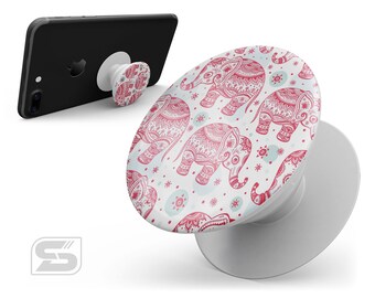Sacred Red Elephant and Polkadots - Skin Decal Kit for the PopSocket Smartphone & Tablet Stand