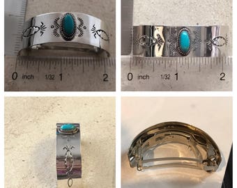 Sterling silver kingman turquoise barette
