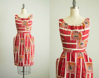 vintage 1950s dress / 50s Alfred Shaheen Hawaiian dress / extra small / Sweet Leilani Dress