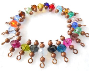 Select Your Color Faceted Rondelle/Copper Dangle Beads