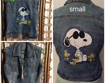Unique Snoopy Denim vest