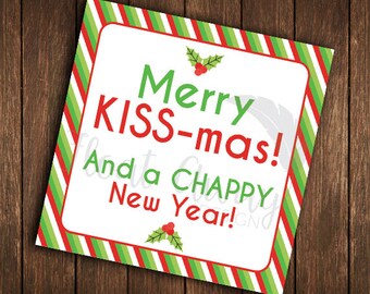 Merry KISS-mas! And a CHAPPY New Year! Rodan + Fields holiday gift tag