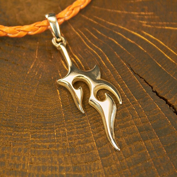 Flame Pendant flame necklace flame jewelry fire pendant