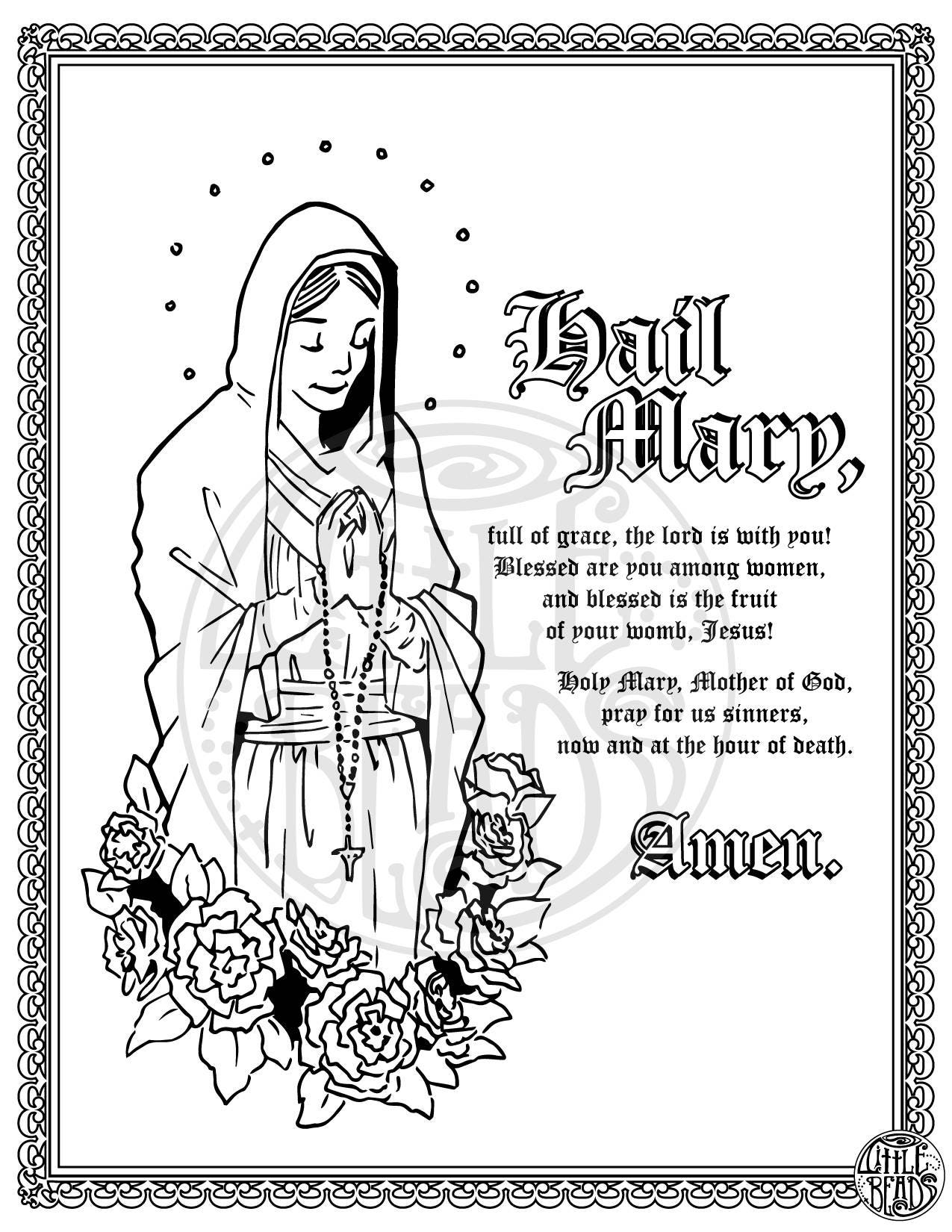 Hail Mary Coloring Page Printable | Thousand of the Best printable ...