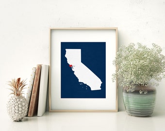 California State Custom Personalized Heart Print I Love Cali USA Hometown Wall Art Listing Stats