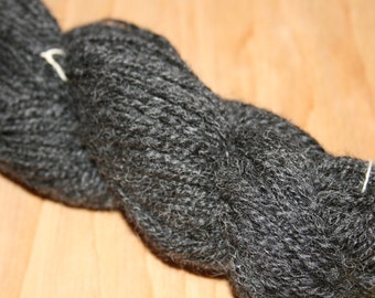 Charcoal Alpaca Handspun Yarn 168 Yds 2 ply #41