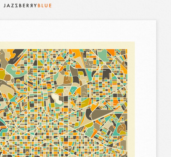 WASHINGTON DC MAP Giclée Fine Art Print Photographic Print