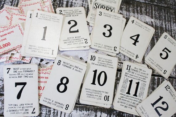 Vintage Playing Cards With Numbers Sorry Board Game Wedding Table Number Vintage Playing Cards With Numbers Sorry Board Game Wedding Table Number