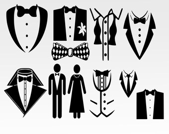 Tuxedo Bow Tie Tuxedo Formal Bib Bow Tie SVG and