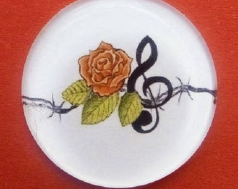 Pink, 25mm flat glass cabochon