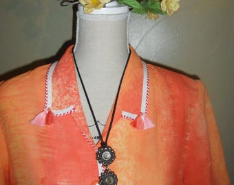 vintage recycled, customized orange dress
