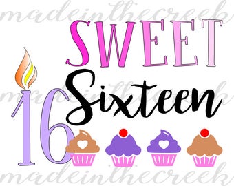 Download Sweet sixteen svg | Etsy