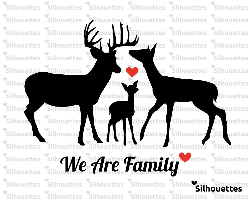 Download SVG Deer family silhouette eps svg dxf jpg png Vector