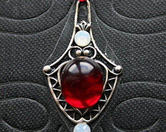Purely Passion Reusable Bindi - Belly Dance, Red, ATS, Tribal, Fusion, Third Eye, White, Rhinestone, Red, Swarovski