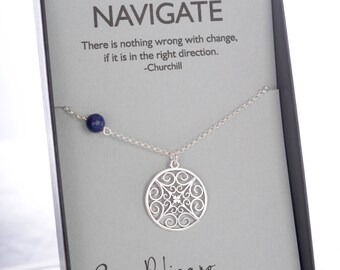 Compass Necklace Retirement Gifts Graduation Gift Inspirational Gifts for Women Goodbye Gift Teacher Gift Retirement Party Birthday Gift