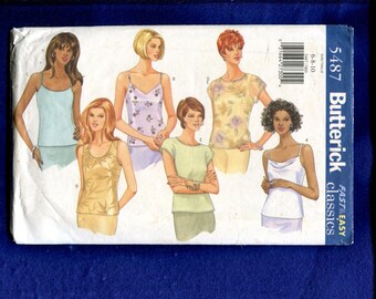 Butterick 5487 Tanks Tees & Camisole Tops Size 6..8..10