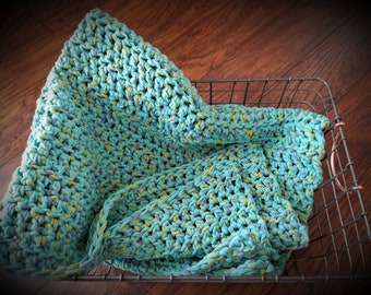 Pacific crochet blanket, stroller blanket, toddler blanket, chunky cotton blanket