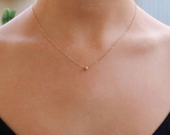 Dainty gold necklace, stardust necklace, dainty gold necklace chain, solid 14k gold necklace, gold necklace dainty, minimalist gold necklace