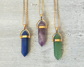 Crystal Necklaces | Jade Crystal | Amethyst Crystal | Lapis Lazuli Crystal | Crystal Pendants | Layering Necklaces | Crystal Jewellery
