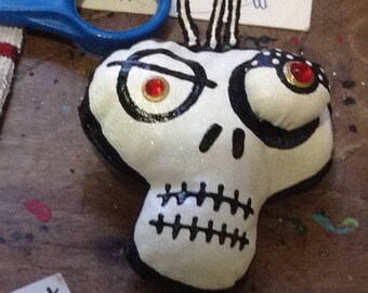 Soft sculpture Skelleton fridge art magnet