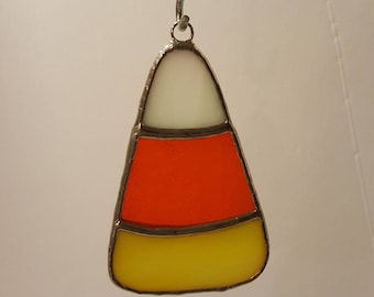 Candy Corn Stained Glass Suncatcher
