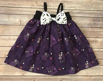 Nightmare Before Christmas Bow Dress, Jack Skellington Dress, Halloween Dress