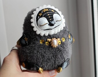 penguin toy collectible penguin ooak poseable bird doll kawaii penguin figurine bird toy ooak sculpture penguin