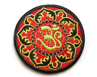 Om Embroidered Patch Appliqué 3"
