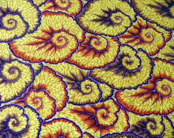 fabric "ammonite" on yellow background