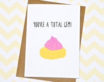Thank You Card - Funny Thank You Card - You're A Gem