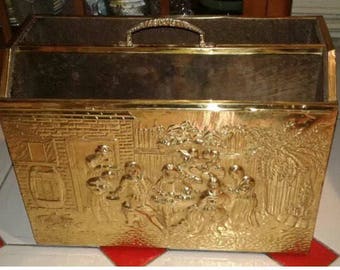 Vintage Brass Magazine Rack