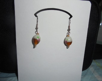 Handmade Flower Lampwork Earrings